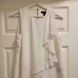 Kenneth Cole Flowy White Zip Back Tank Top Size Small